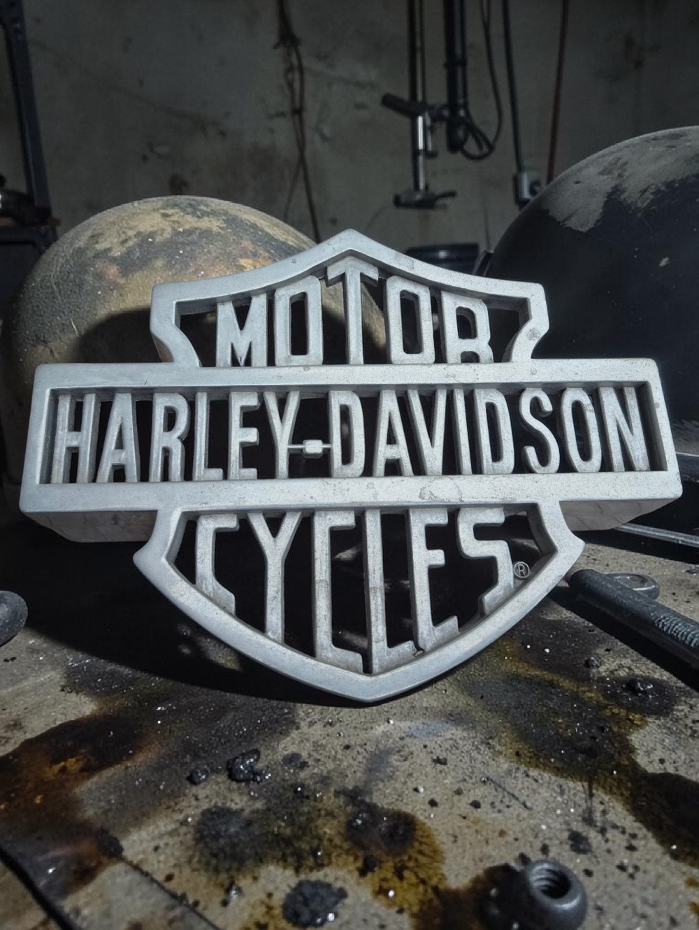 Vintage Harley Davidson Motorcycles Heavy Die Cast Aluminum Trinket Box